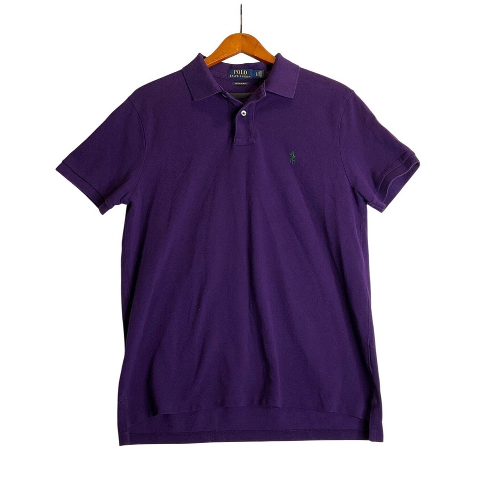 Polo Ralph Lauren Custom Slim Fit Polo Purple Pony Preppy Classic Spring L